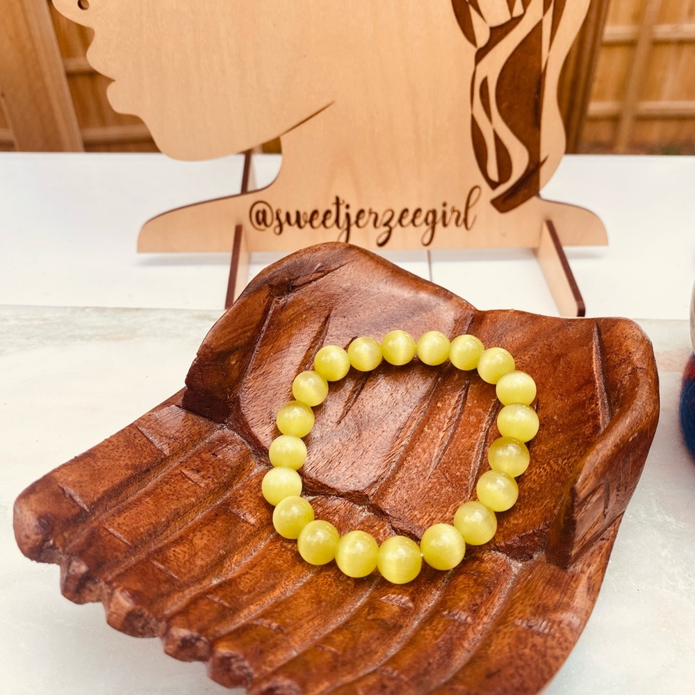 Yellow Sillimanite Cat’s Eye Bracelet 10mm